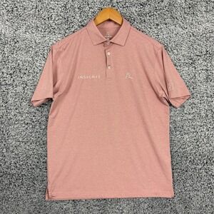 Rhoback Shirt Mens Medium Heathered Pink Polo Golf Performance Stretch Wicking M